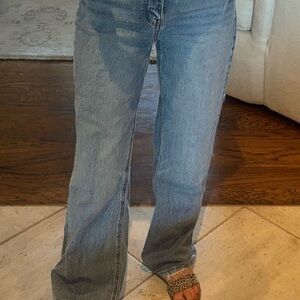 Vervet Wideleg Distressed Jeans, size 25